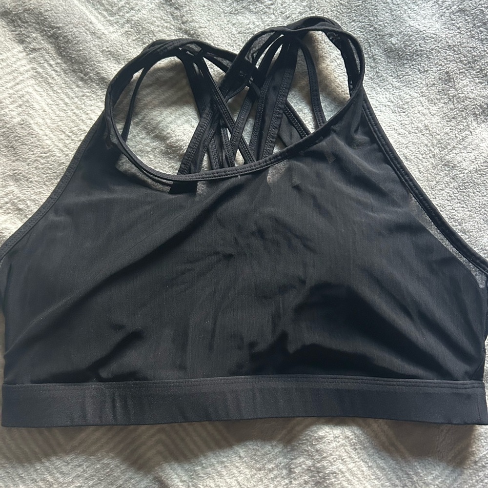 Fabletics Black Seamless Sports Bra with Racerback